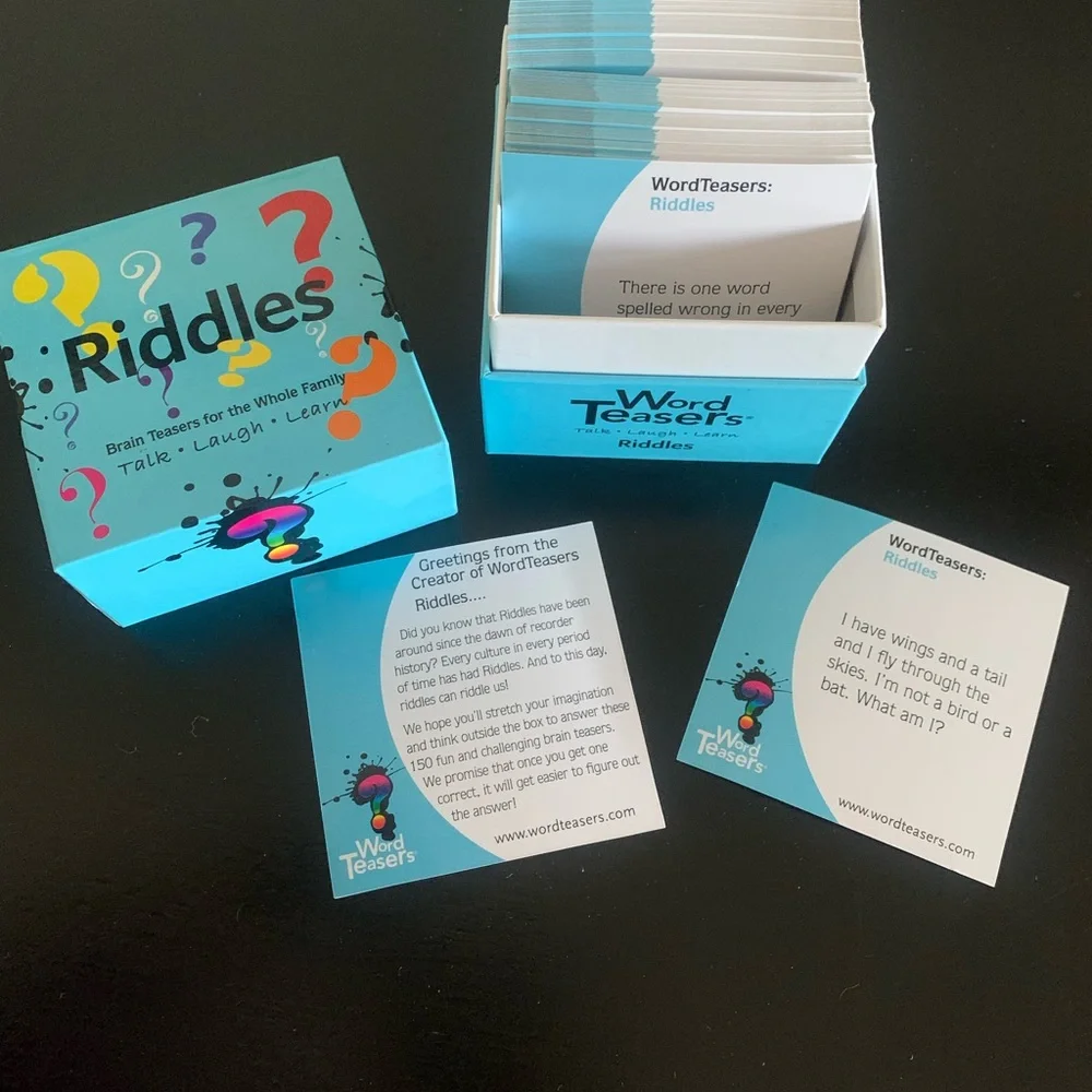 WORD TEASERS Riddles Game for Kids Teens & Adults Travel 150 Cards Brain Teasers